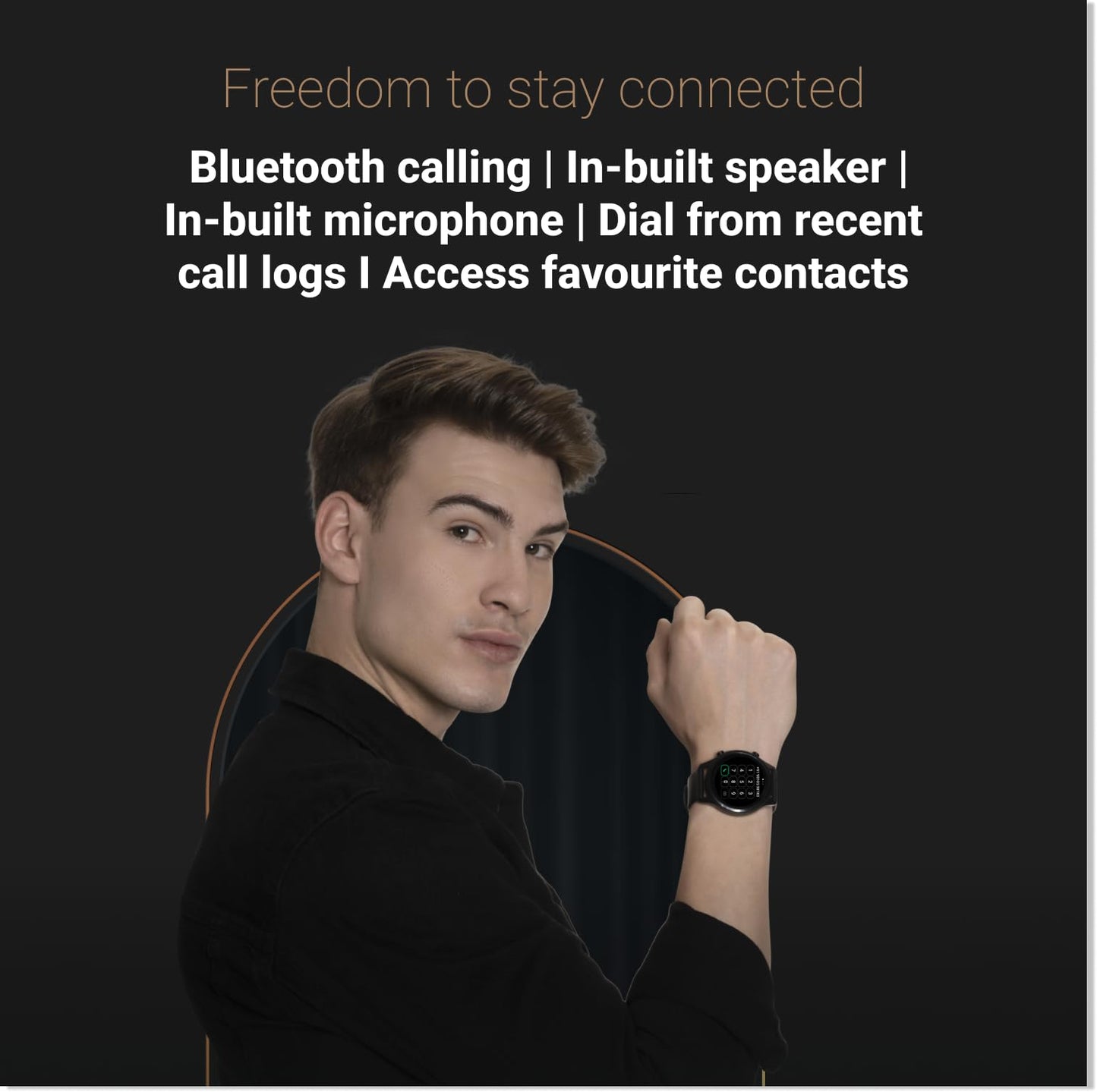 Noise Evolve 3 1.43" AMOLED Always on Display, BT Calling, Round Dial, Metallic Design Smart Watch for Man & Woman, Smart Gesture Control, 100 Sports Modes (Vinatge Brown)