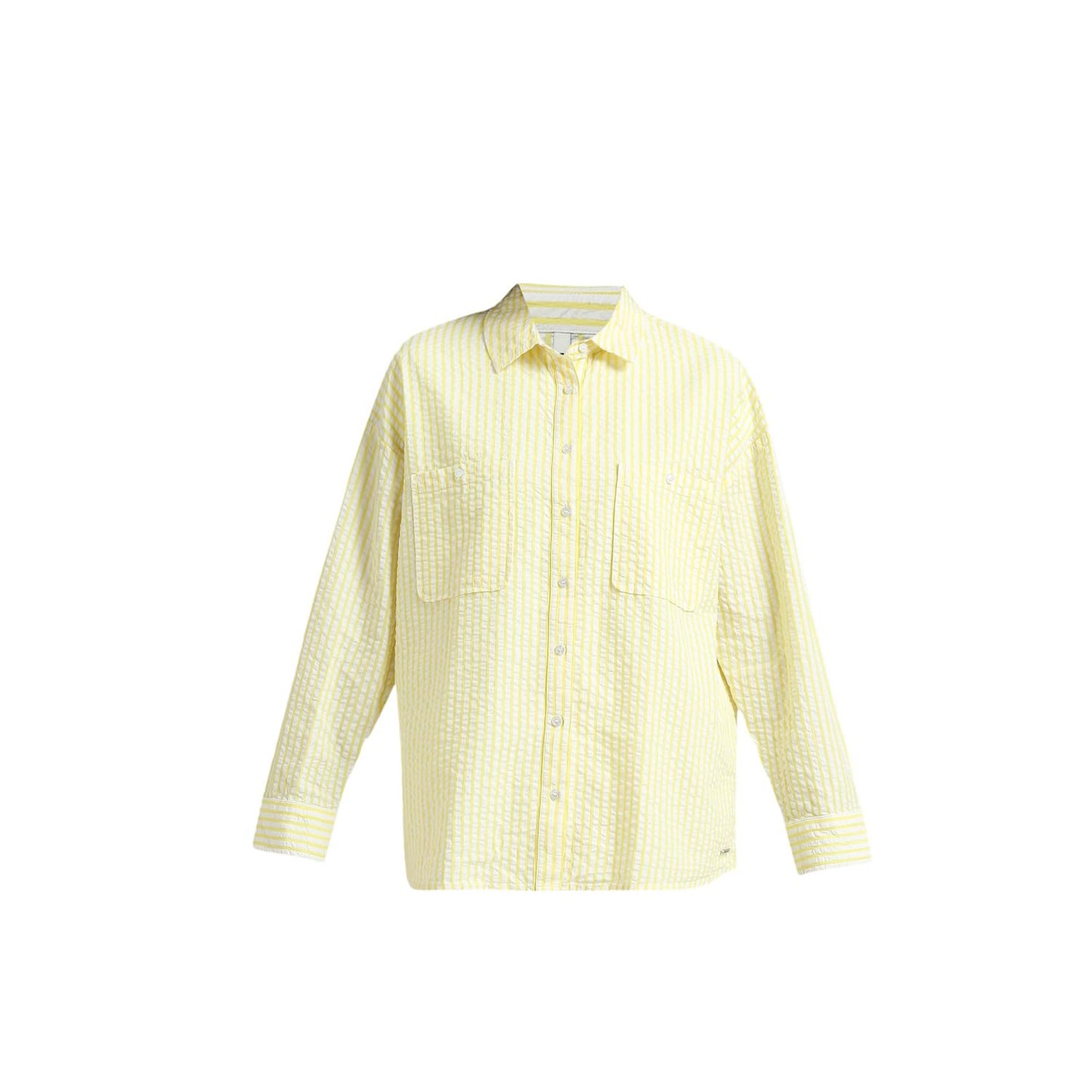 Pepe Jeans Women's Striped Oversized Fit Shirt (PL304908_Cornish Yellow