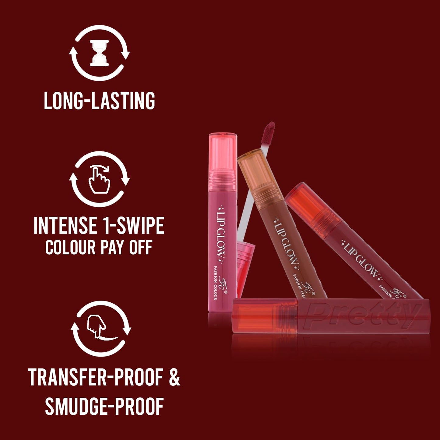 Fashion Colour Pretty Lip Glow Liquid Lipstick Waterproof Matte Finish Non Transfer 16 Hours Wear Liquid Lipstick Nudeshade To Boldshade Perfectly Fit To All Indian Skin Tones (#Amber Shine, 3ML)