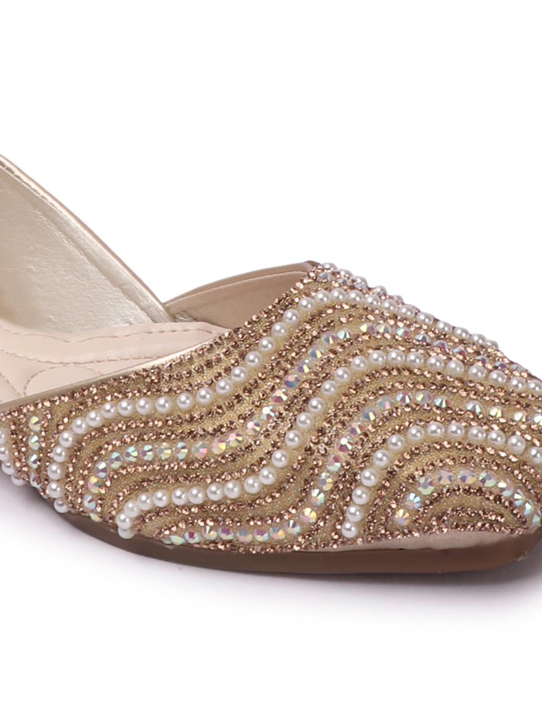 SVYA Juttis & Mojaris Traditional Hand Embroidered Stone Designs for Women & Girls (Copper, UK Footwear Size System, Adult, Women, Numeric, Medium, 3)