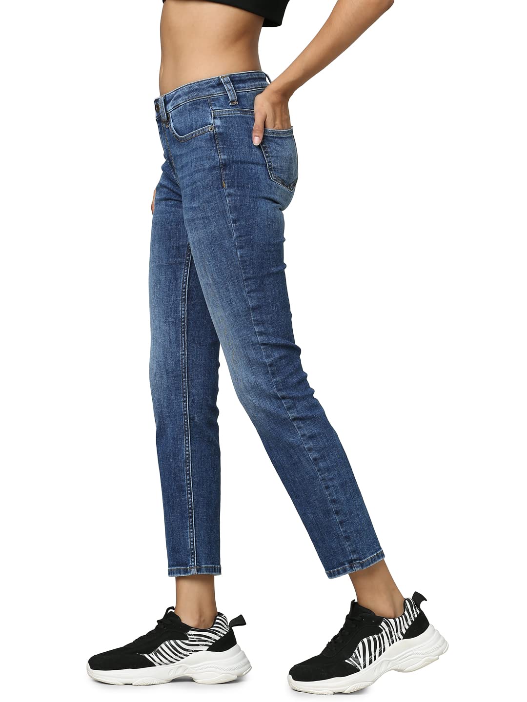 ONLY Women's Regular Jeans (263385801-Dark Blue Denim_Dark 28)