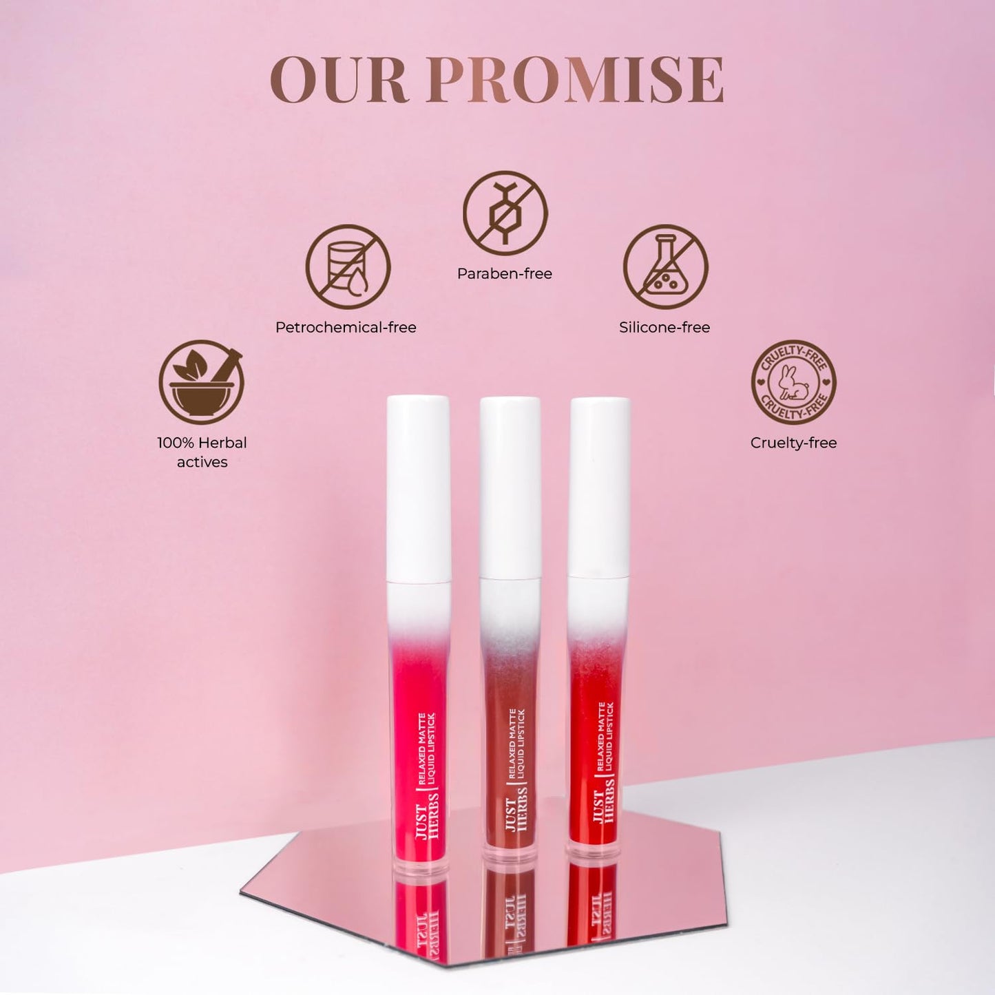 Just Herbs Relaxed Matte Liquid Lipstick Lip colour for Women, Nourishing & Long Lasting Lipsticks 4 ml (Burgundy Bliss)