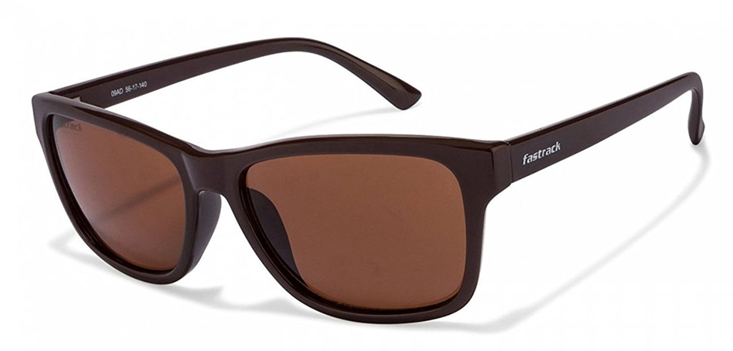 Fastrack UV Protected Square Polycarbonate Men's Sunglasses (P357BR3|41 mm |Brown)