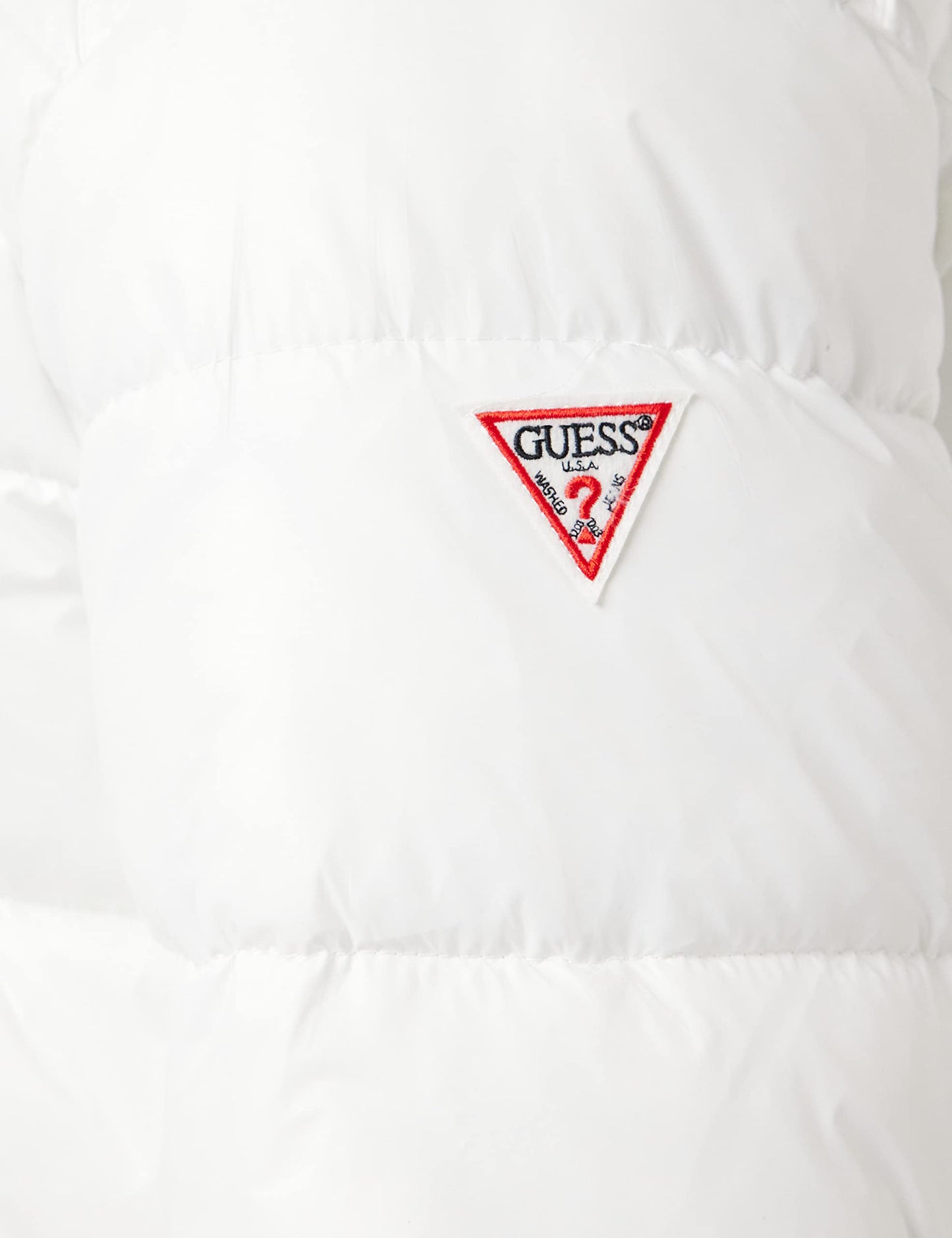 Guess Men's Mid Weight Puffer Jacket, White, Extra Large