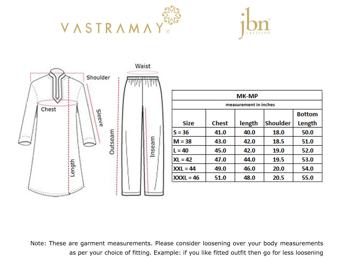 VASTRAMAY Men's Orange Cotton Silk Blend Kurta and Pyjama Set_VASMK071ORnPVMA_44