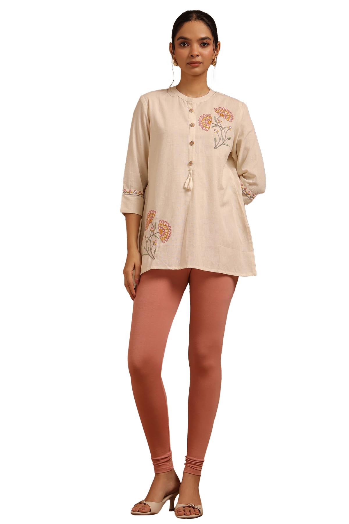 Soch Womens Onion Pink Cotton Blend Solid Leggings