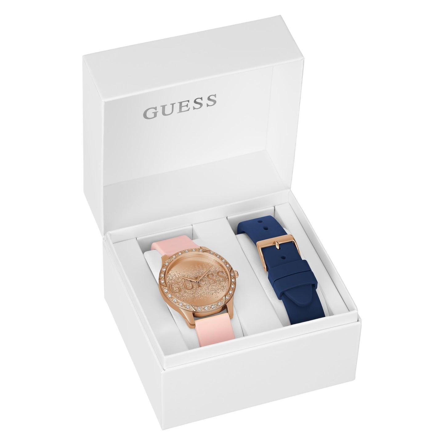 GUESS Silicone Analog Rose Gold Dial Women's Watch-U1403L2M, Band_Pink