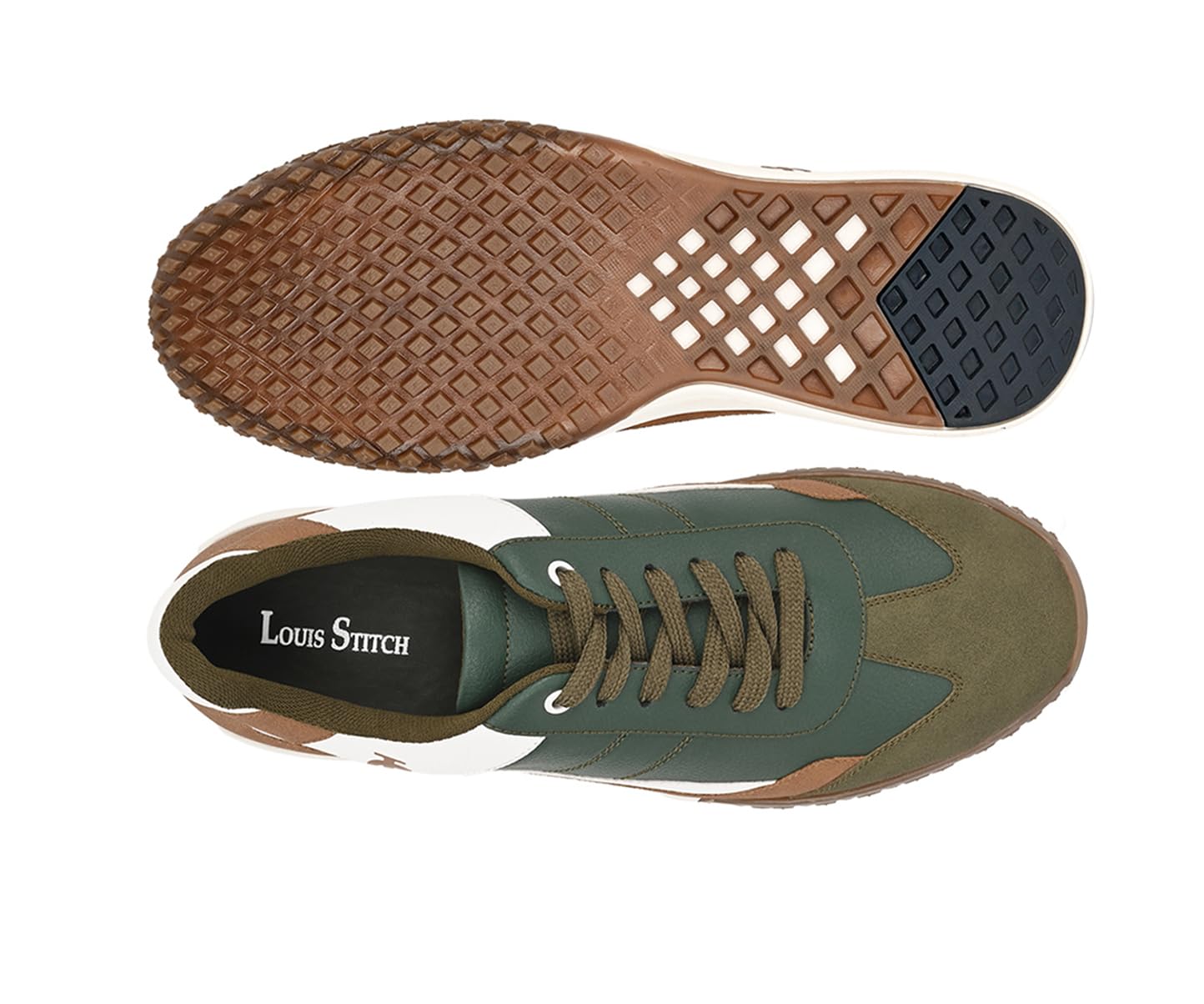 LOUIS STITCH White and Tan Sneaker for Men | Comfortable Sneaker | LSP-SNK-AVI004 | UK-9