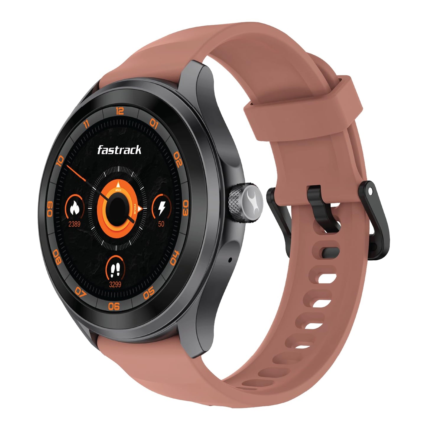 Fastrack VOX Pro Smart Watch with Offline Voice Commands,to-Do List, Rotary Crown, 1.38” TFT Display, BT Calling, 24/7 Health Suite, SpO2, HRM, Sleep Tracking, IP68 Water Resistant - Deep Salmon