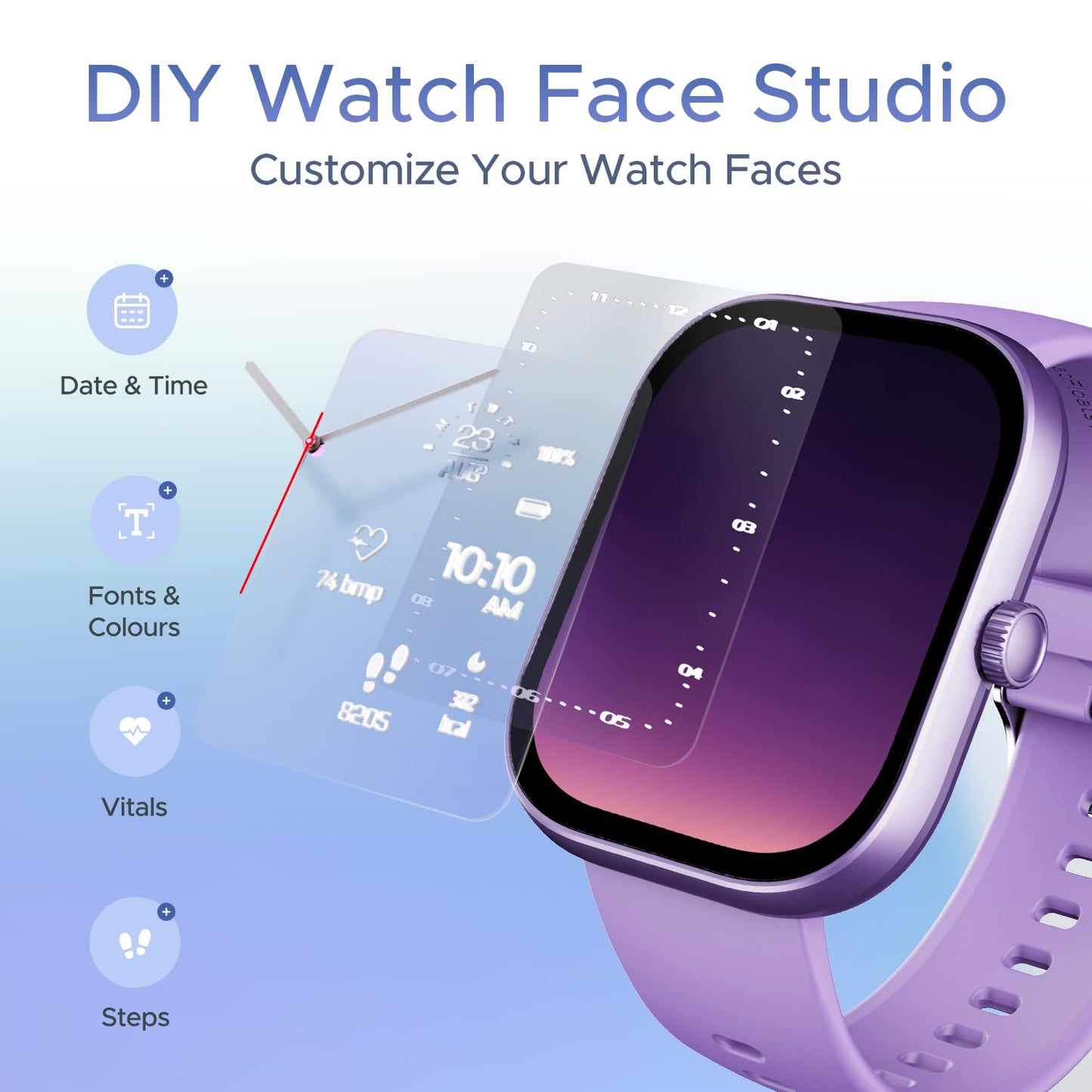 boAt Wave Sigma with 2.01" HD Display,Bluetooth Calling, Coins, DIY Watch Face Studio, 700+ Active Modes, HR&SpO2 Monitoring, Energy and Sleep Scores,IP67, Smart Watch for Men & Women(Jade Purple)