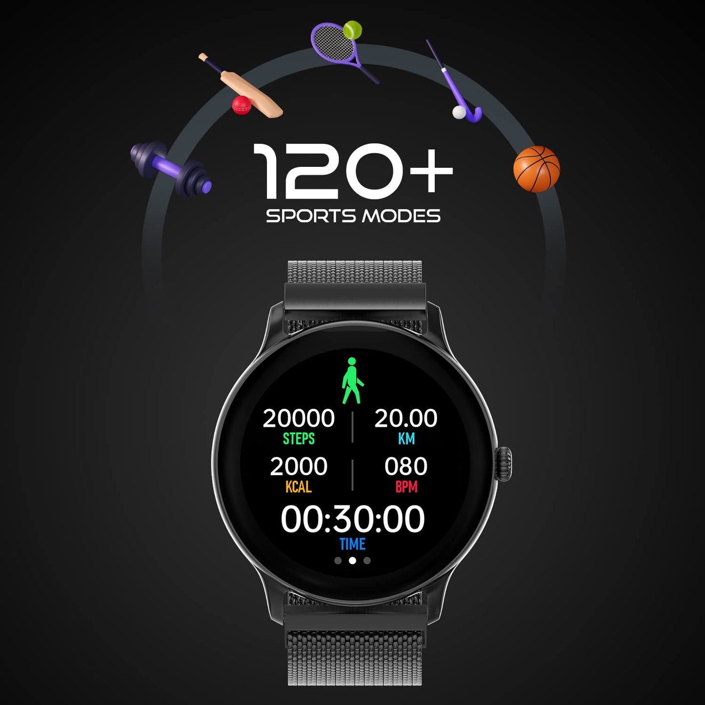 Fire-Boltt Phoenix Ultra Smart Watch 1.39” HD Display, Bluetooth Calling, AI Voice Assistant, 120 Sports Modes, IP67 Waterproof, SpO2 Monitor, Smart Watch for Man & Woman- Grey SS