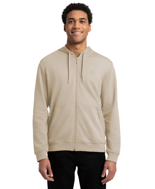 Jockey AM61 Men's Super Combed Cotton Rich Pique Hoodie Jacket with Ribbed Cuffs_Birch_XXL