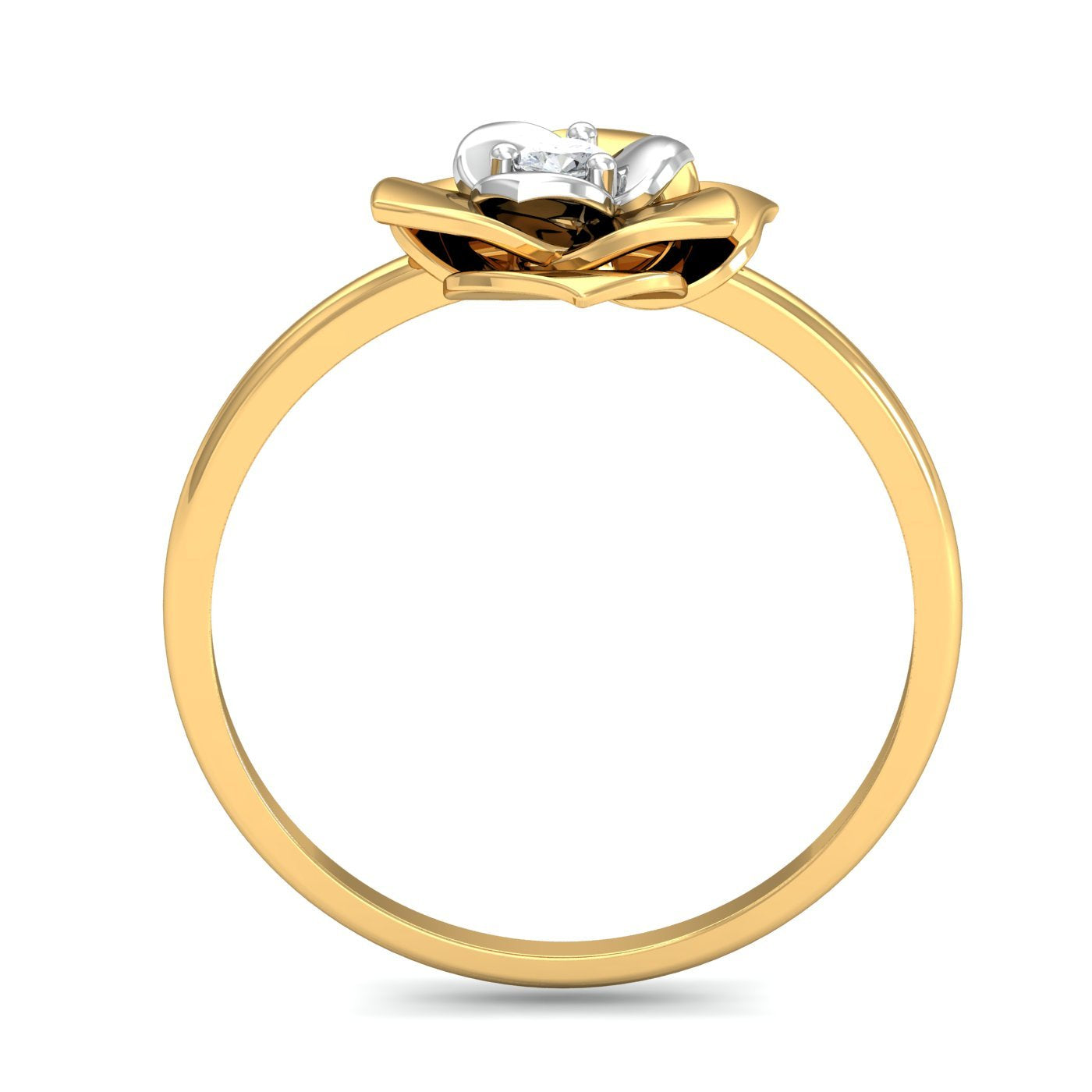 KuberBox 18KT Yellow Gold Blooming Beauty Ring for Women