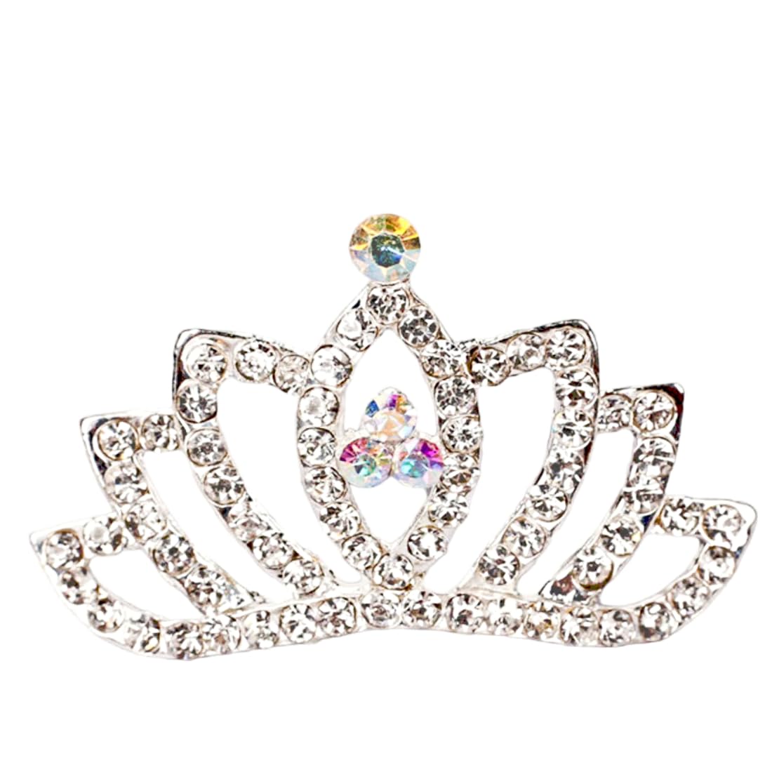 Proplady Silver Embellished Hair Princess Crown Tiara, Hair Comb for Women & Girls