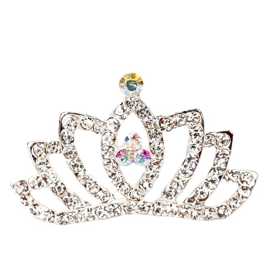 Proplady Silver Embellished Hair Princess Crown Tiara, Hair Comb for Women & Girls