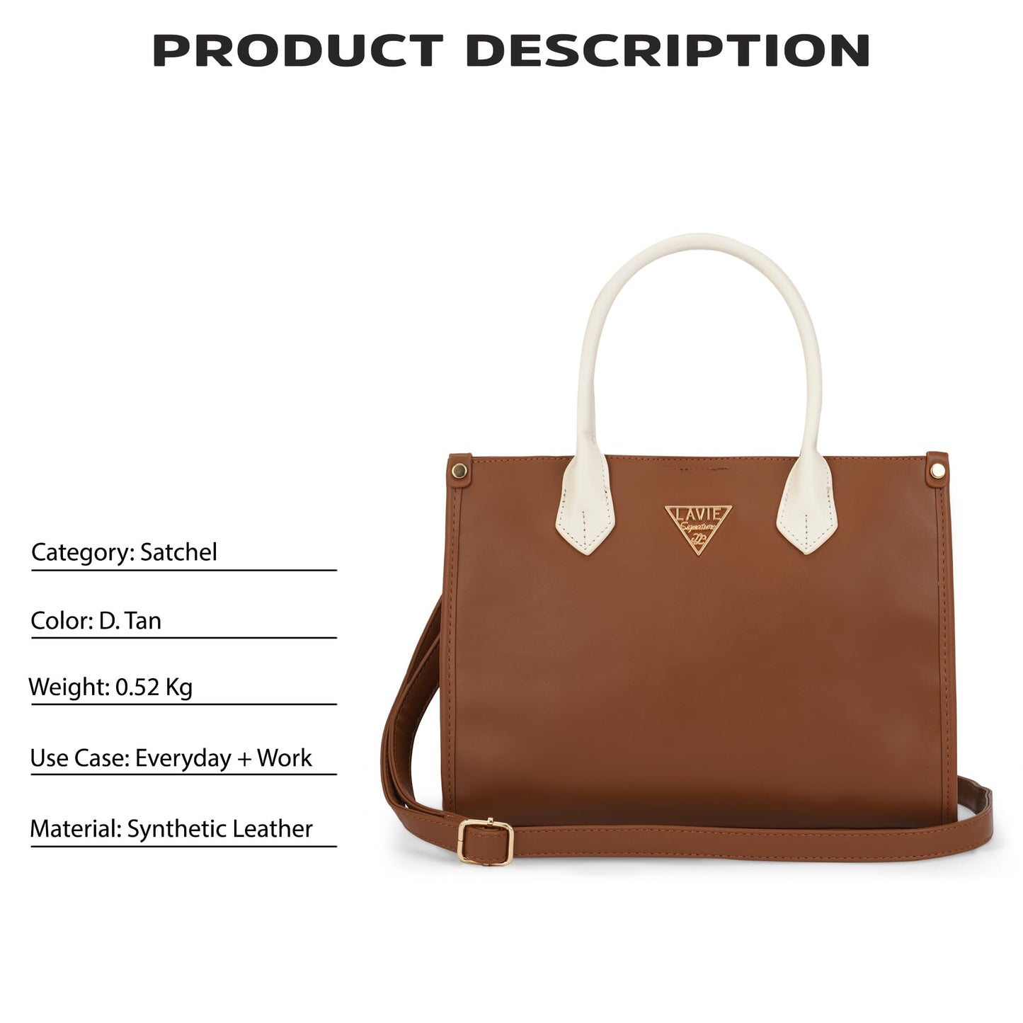 Lavie Signature Women's LS Lancaster 3C Satchel Handbag for Women | Satchel Bag for Work | Ladies purse | Stylish Shoulder Bag | Gift For Women