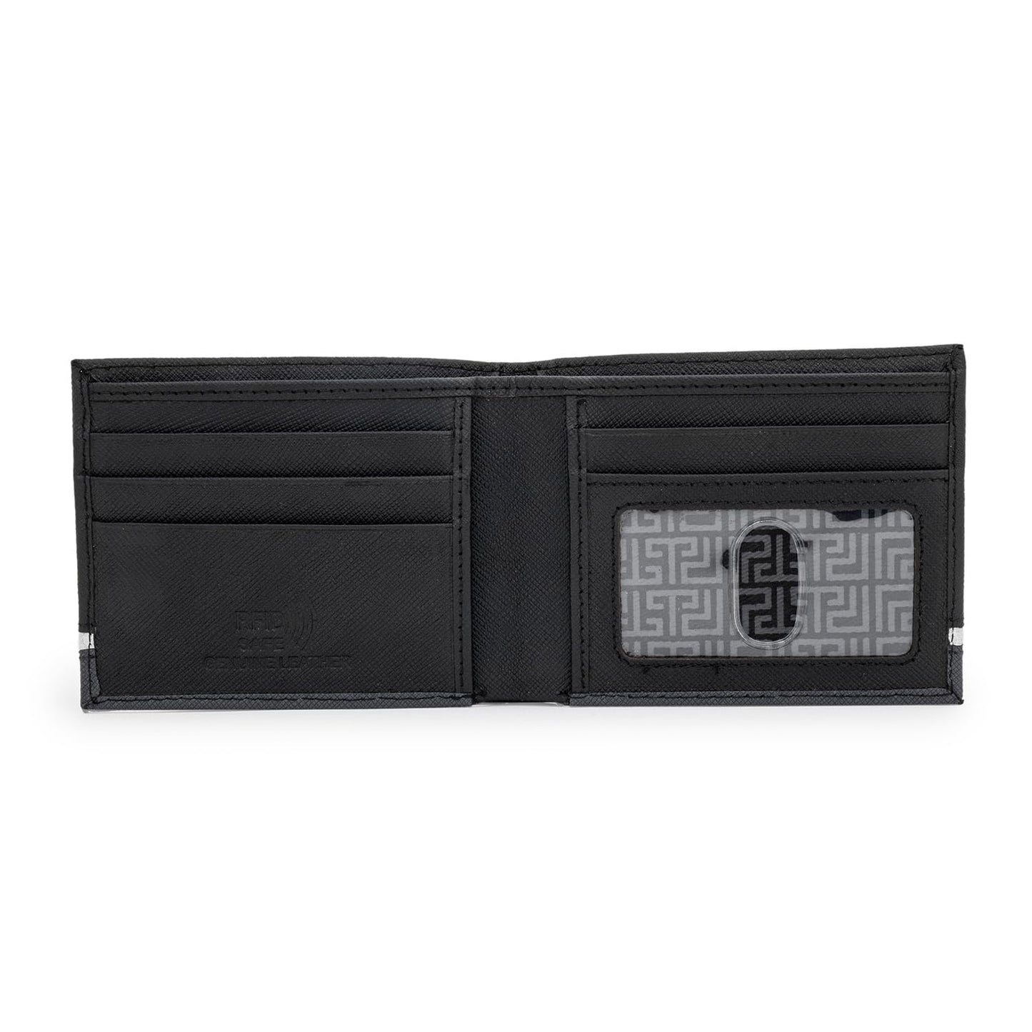 Red Tape Black Men's Leather Wallet | RFID Blocking Bifold Purse for Men with Card Holder & Cash Compartments | Slim & Stylish Wallet for Daily Use, Travel & Gifting