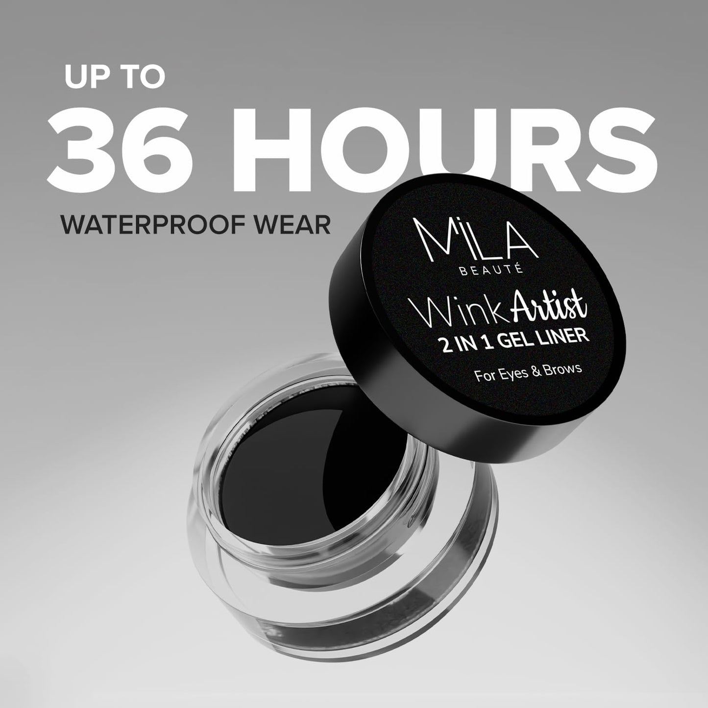 Mila Beauté 36 Hr Waterproof Wink Artist 2 in 1 Eyebrow & Gel Eyeliner with Brush | Long Lasting & Smudgeproof Formula | Calendula Oil and Aloe Vera | Shade - (Brown, 4g)