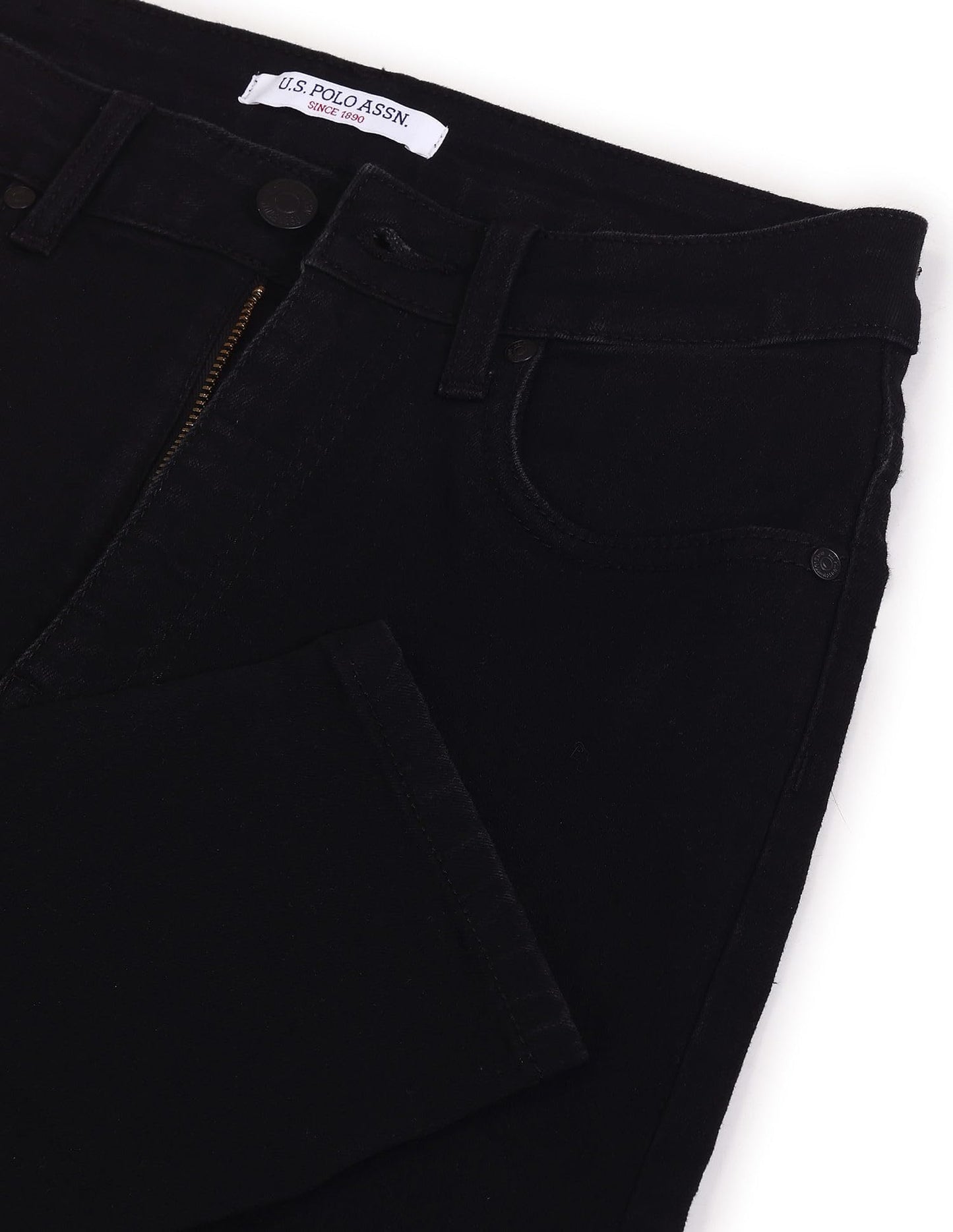 U.S. POLO ASSN. Women's High Rise Slim Fit Jeans (UWSS23JN024_Black_36)