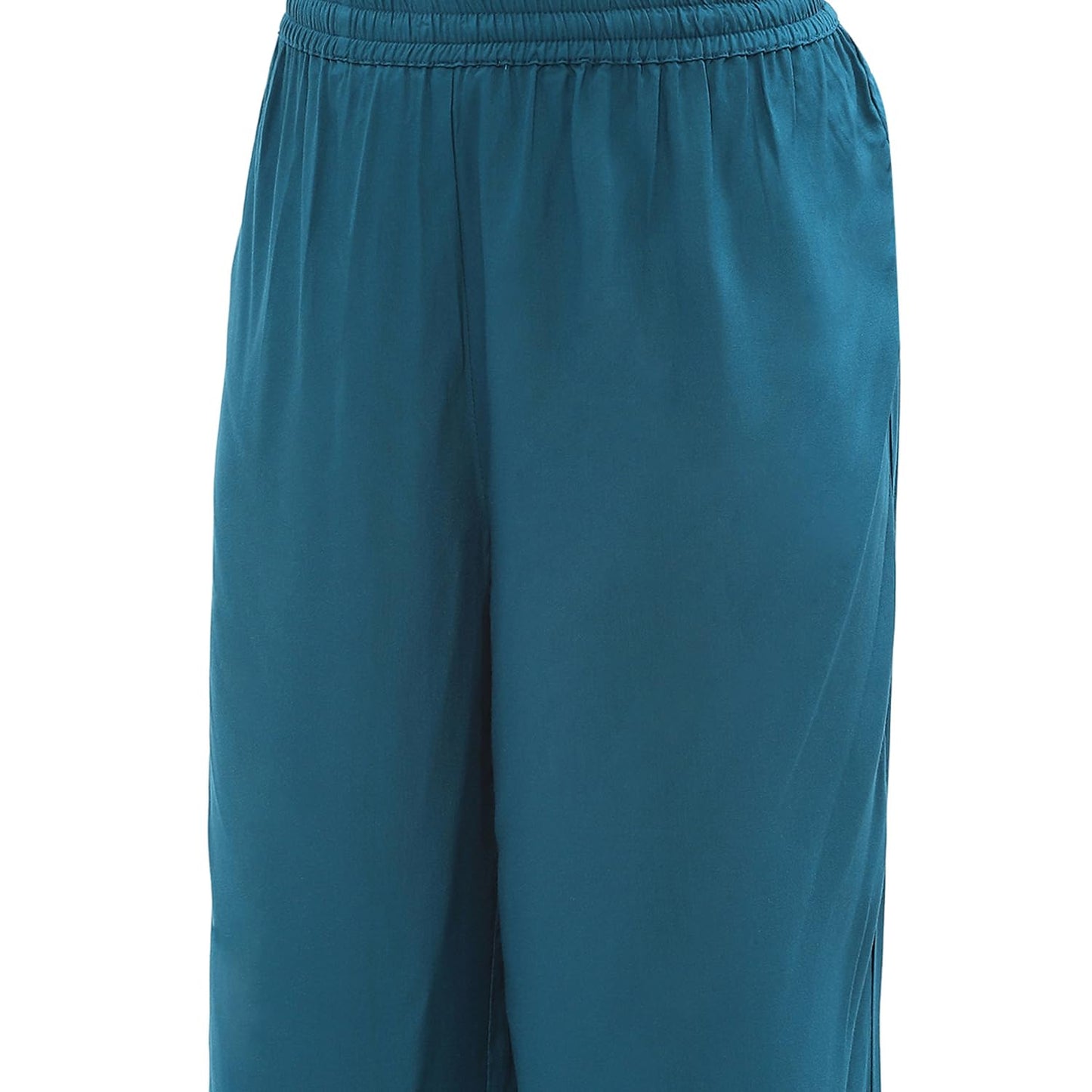 BIBA Women's Rayon Kurta Sets (SKDASRT10215AW24TEL_Teal Blue