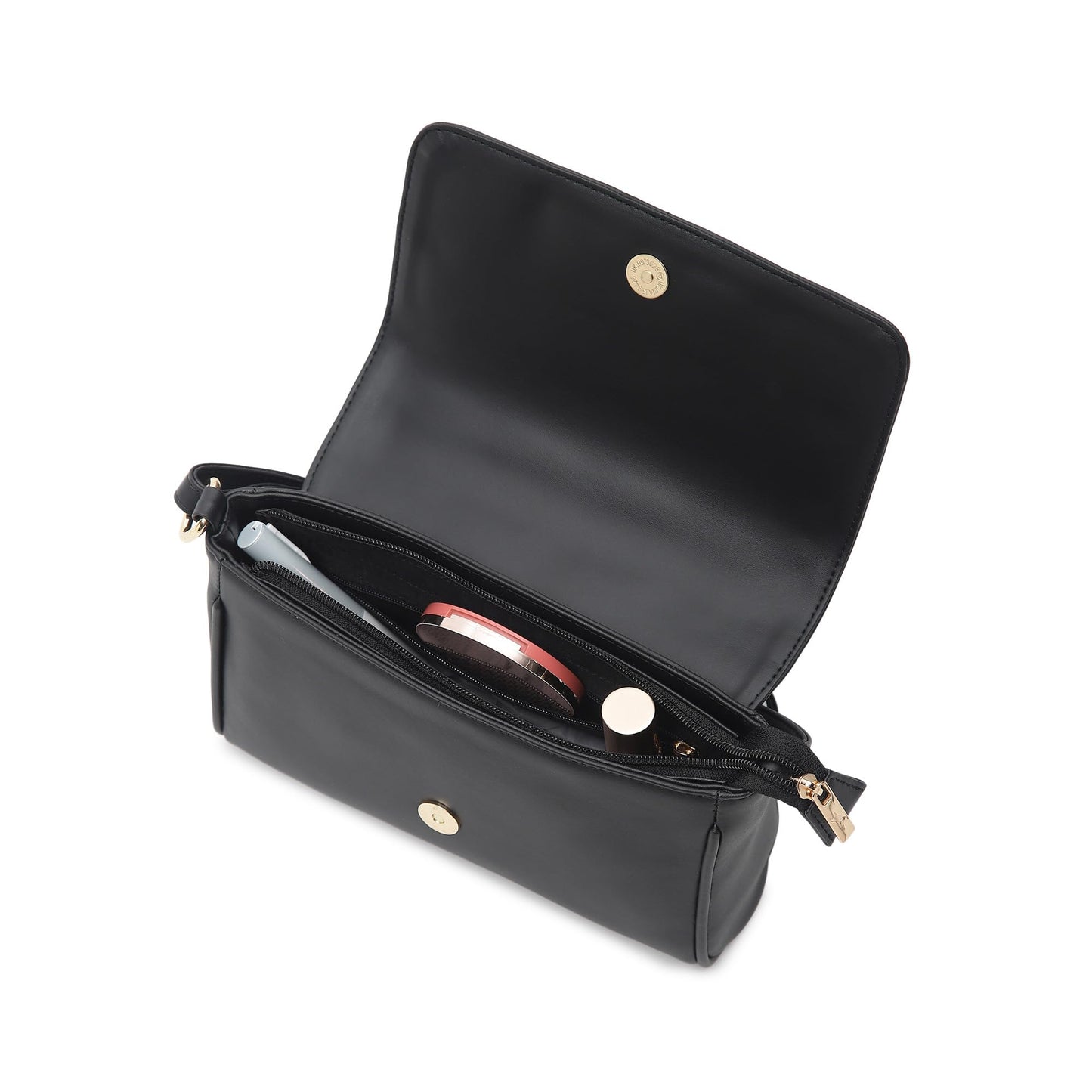 Fastrack Quilted Sling Bag for Women | Chic Crossbody Bag for Girls, Ladies, Women | Spacious Bag with Slip Pocket Made of Faux Leather (Black)