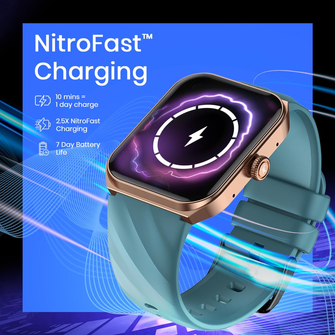 Fastrack Limitless X2 Smart Watch, 1.91" Ultravu with Rotating Crown, 60 Hz Refresh Rate, Advanced Chipset, Singlesync BT Calling, 100+ Sports Mode & Smartwatch Faces, IP68, Blue