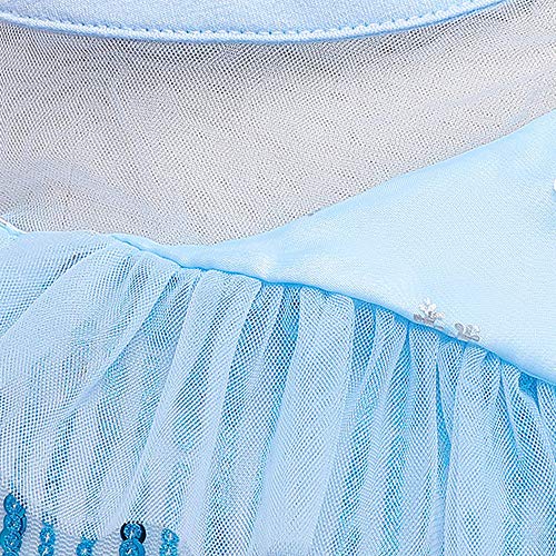 Hopscotch Girls Sequin Embellished Floor Length Ball Gown In Blue Color For Ages 3-4 Years