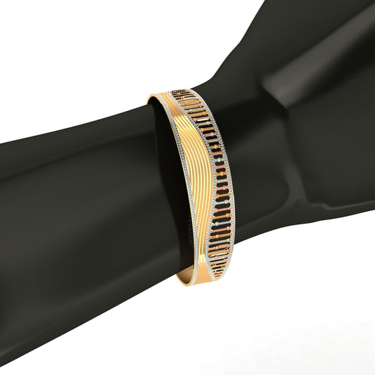 CYGNI BANGLES Womens Luxury Bracelets 18kt Yellow Gold Gold Plated CNC, Bracelet for Women Traditional Design Froming Jewelry (LBR-13)