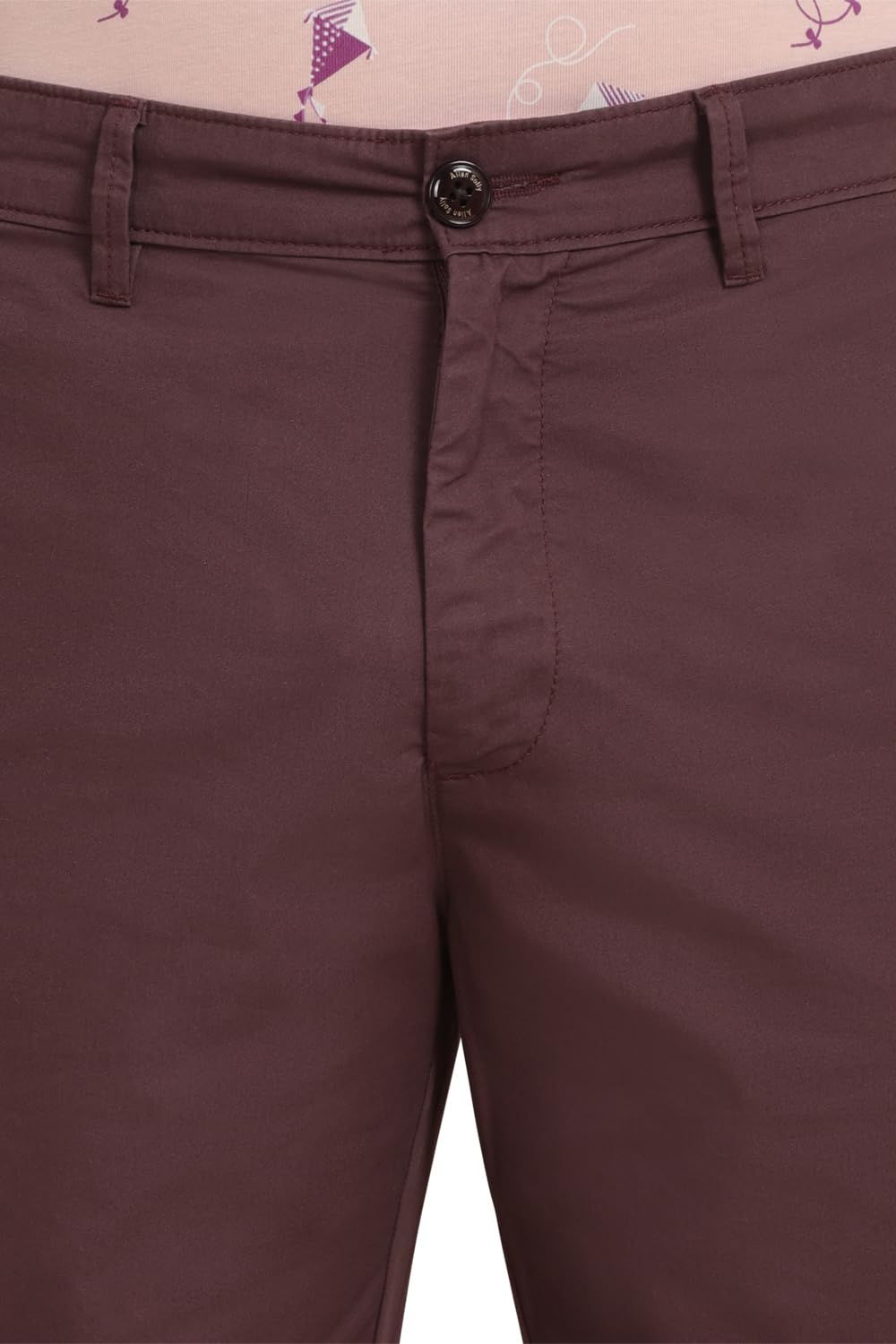 Allen Solly Men Maroon Solid Slim Fit Shorts