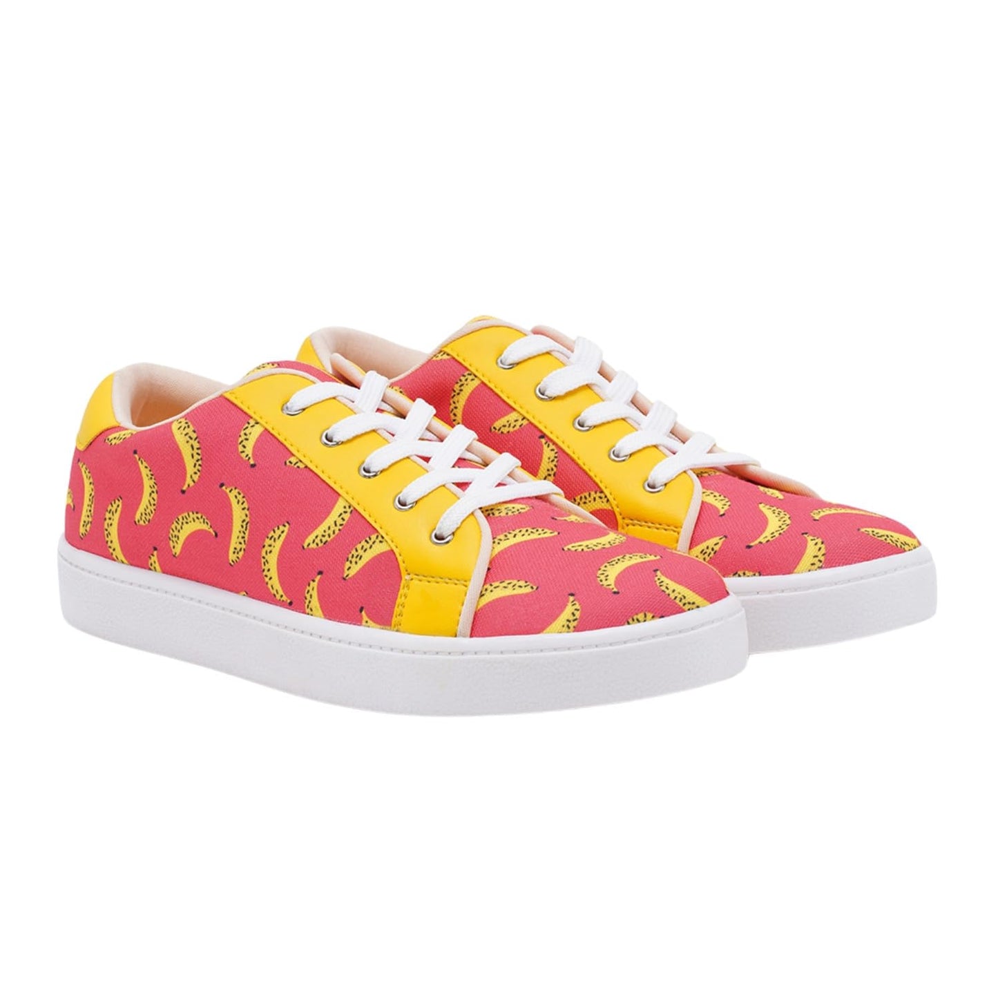 THE QUIRKY NAARI Peel Appeal Sneakers with Vibrant Banana Print | Orange