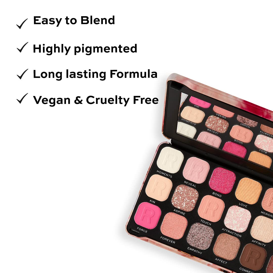 MAKEUP REVOLUTION LONDON Eyeshadow Palette, Highly Pigmented Includes 18 Shades, Long Wearing And Easily Blendable Eye With Shimmary & Matte Finish Forever Flawless (Affinity), Multicolour, Free Size