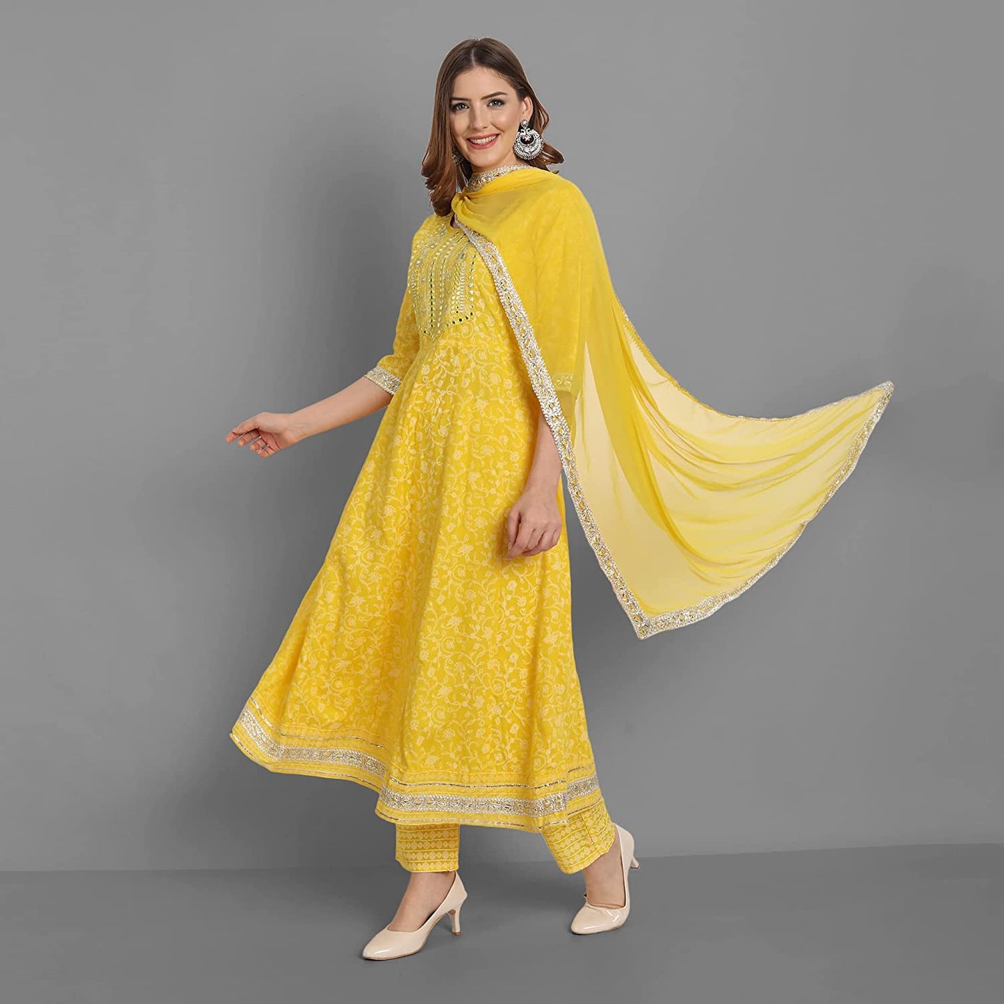 Rangnavi Women Rayon Anarkali Embroidered Printed Anarkali Salwar Kameez XL