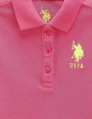 U.S. Polo Assn. Girls Cotton Pique Polo Shirt Pink
