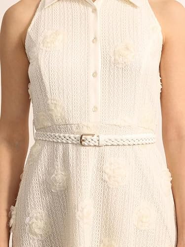 Kazo Ball Blanc Mini Dress with Belt (Cream L)