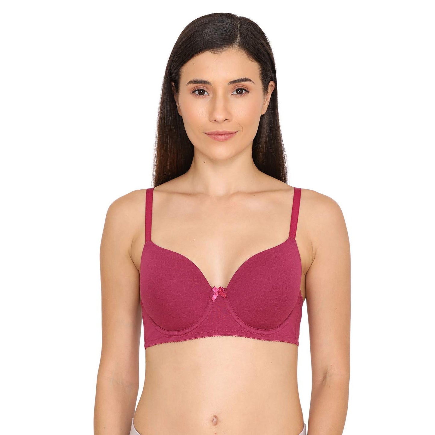 Zivame Women's Cotton T-Shirt Underwired Bra (ZI1135-Raspberrry Radiance_Pink_34D)