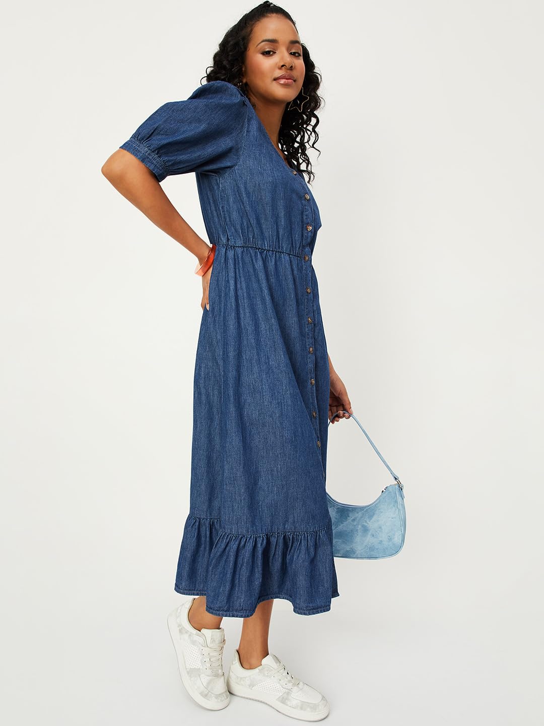 max Women Denim Midi Dress (NYRA1DMID Blue)_L