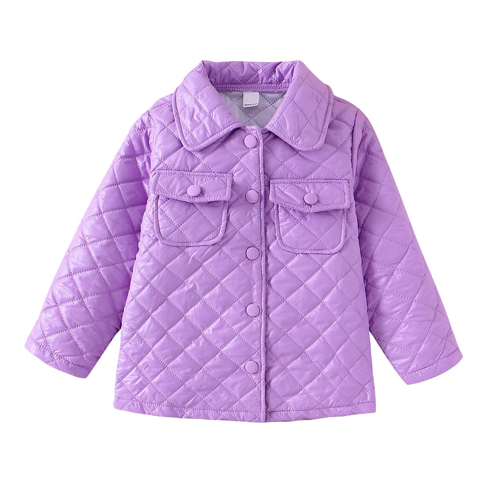 Hopscotch Girls Full Sleeves Textured Print Purple Jackets For Ages (4-5 Years)