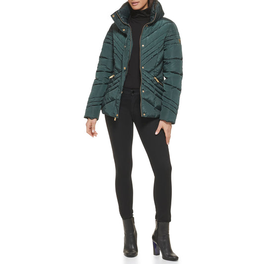GUESS Women's Puffer Quilted Cold Weather Coat, Cold Weather Spruce, S