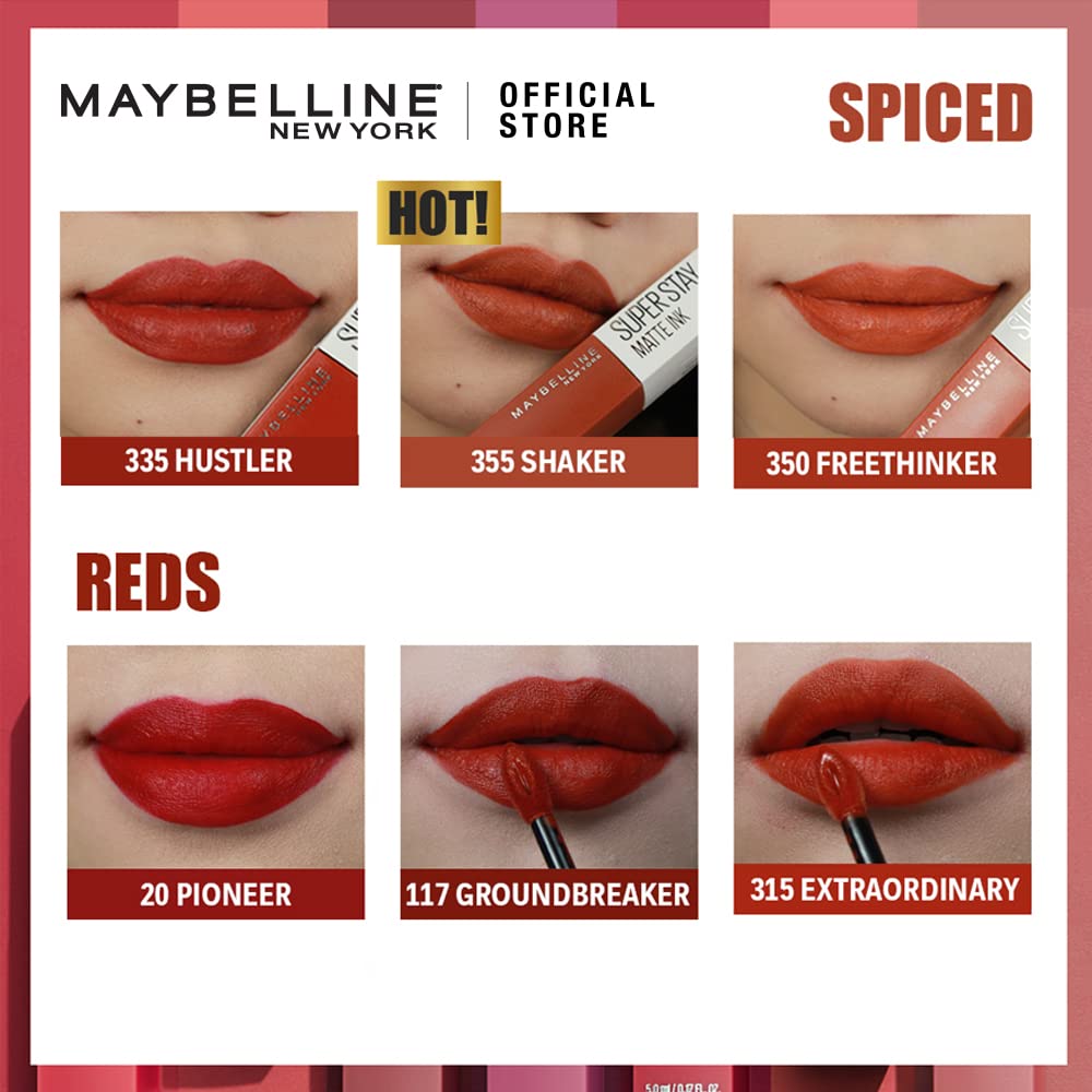 Maybelline New York Superstay Matte Ink Liquid Lipstick - 16H Longwear Matte | Validator, 5ml