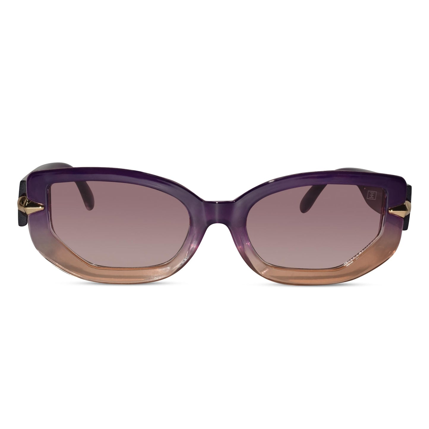 ELINE Rectangular Sunglasses For Men & Women | Branded Stylish Designer Polarized &100% UV Protection Glasses | PURPLE | ELLH033-PRL