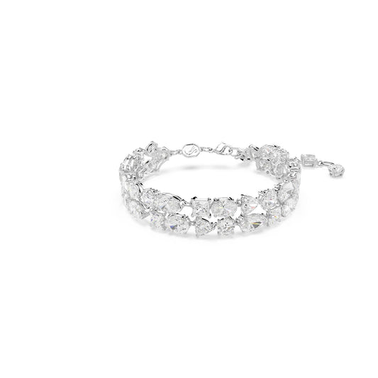 Swarovski Mesmera bracelet, Mixed cuts, White, Rhodium plated
