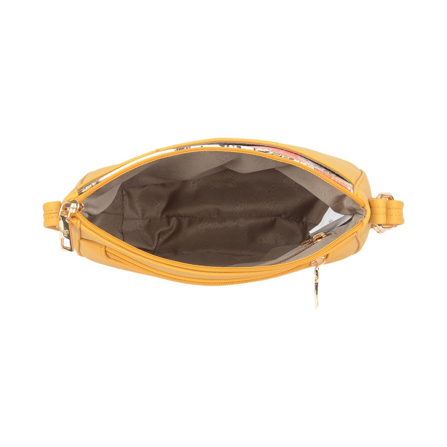 Baggit Women's Landmark Yellow Small Sling Bag | Ladies Stylish Casual Cross Body Purse Handbag | Faux Leather | 6-Month Warranty | Cruelty-Free Material | Made in India