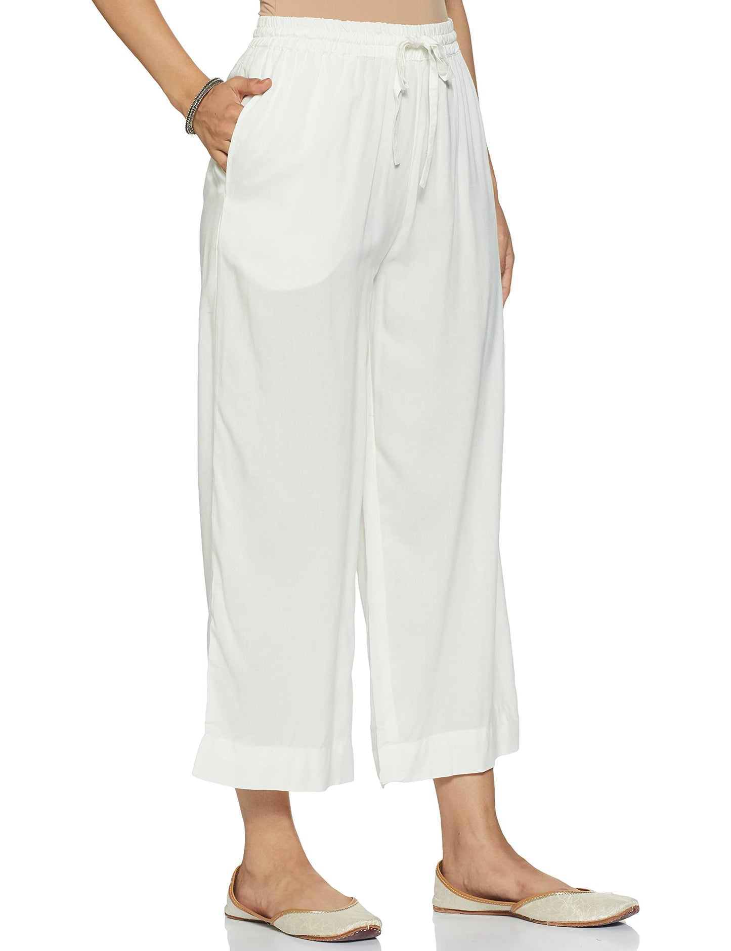 Max Women's Mid Rise Regular Pants (NOOSPL21OW_Off White_XL)