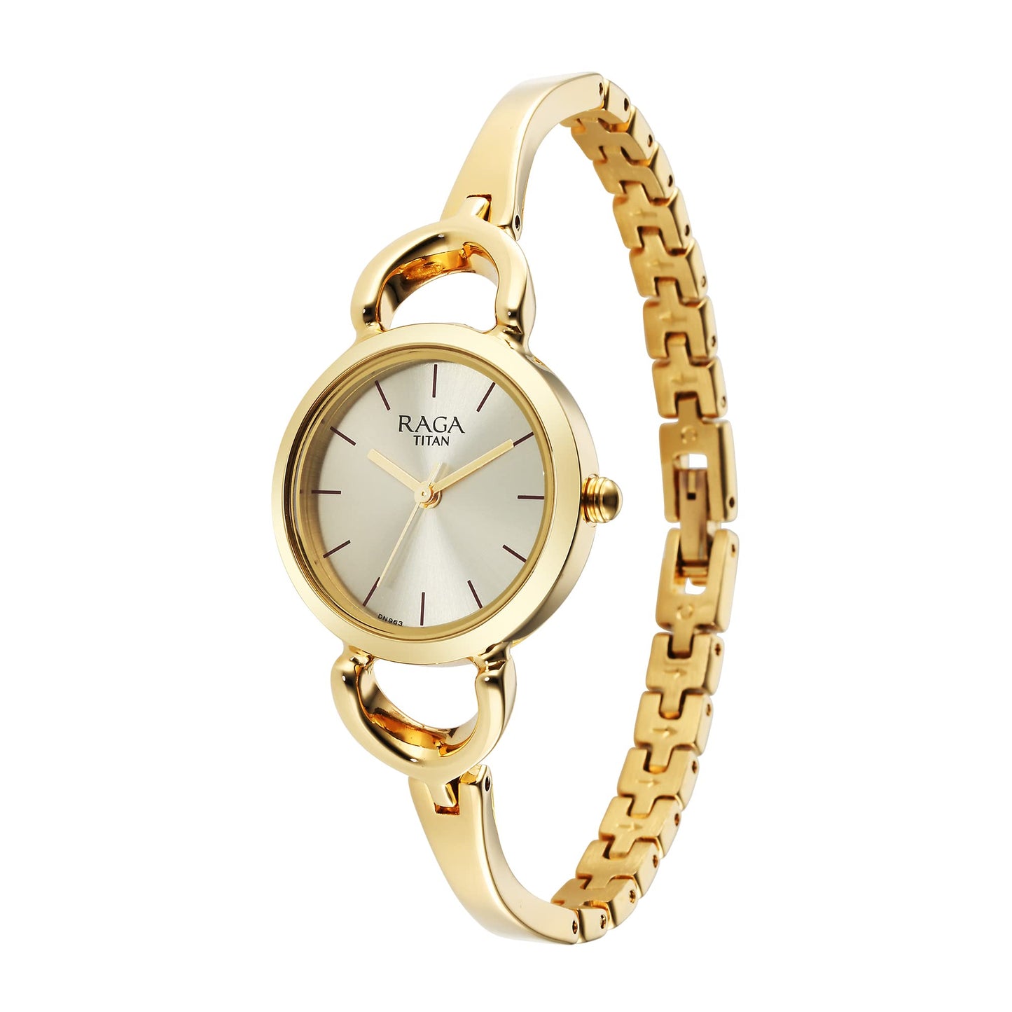 Titan Champagne Dial Analog Watch for Women -2724YM01