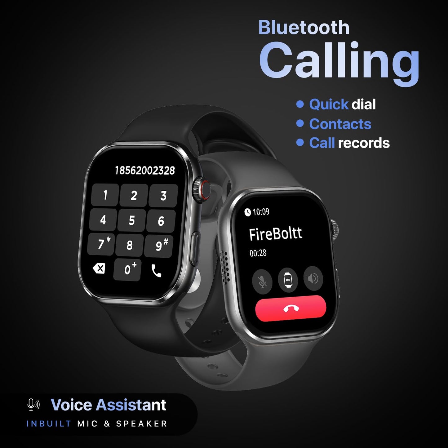 Fire-Boltt Brillia Smart Watch 2.02” AMOLED Display, Bluetooth Calling, SpO2, Heart Rate Monitor, 120+ Sports Modes, Fitness Tracker, Voice Assistant, Smart Watch for Man & Women– Grey