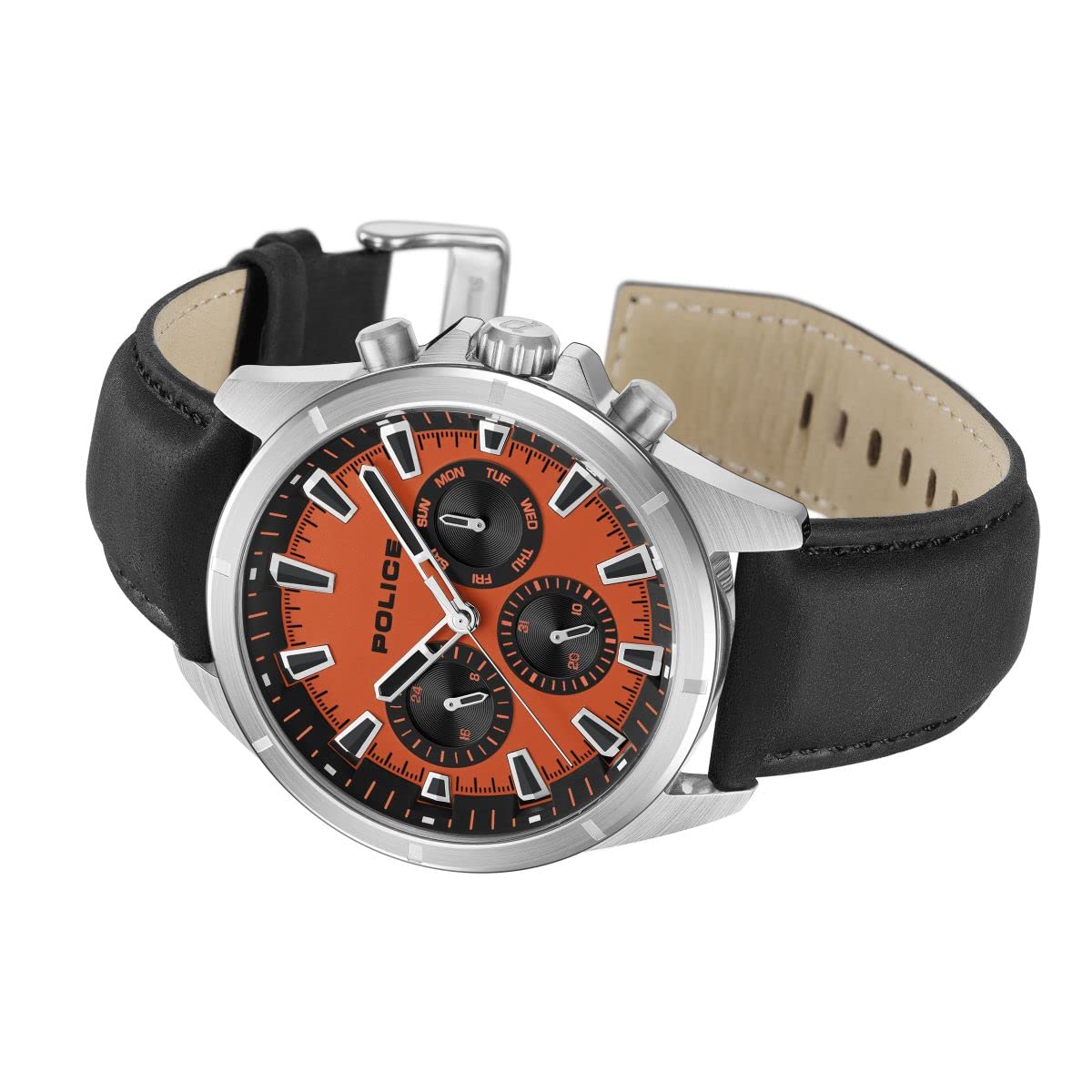 Police Analog Orange Dial Men's Watch-PLPEWJF0005804