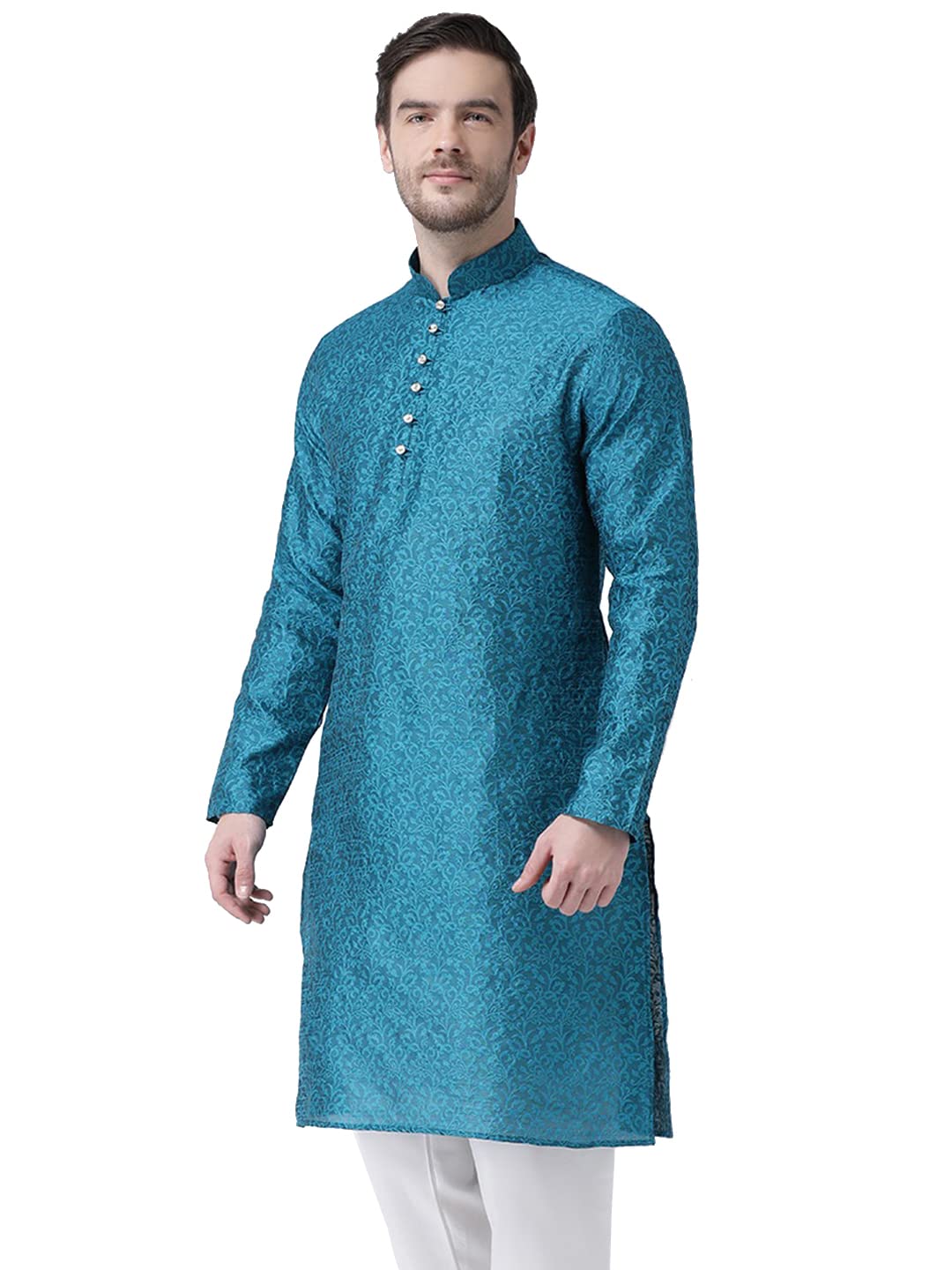 SGDONOR Dark Firozi Kurta for Men