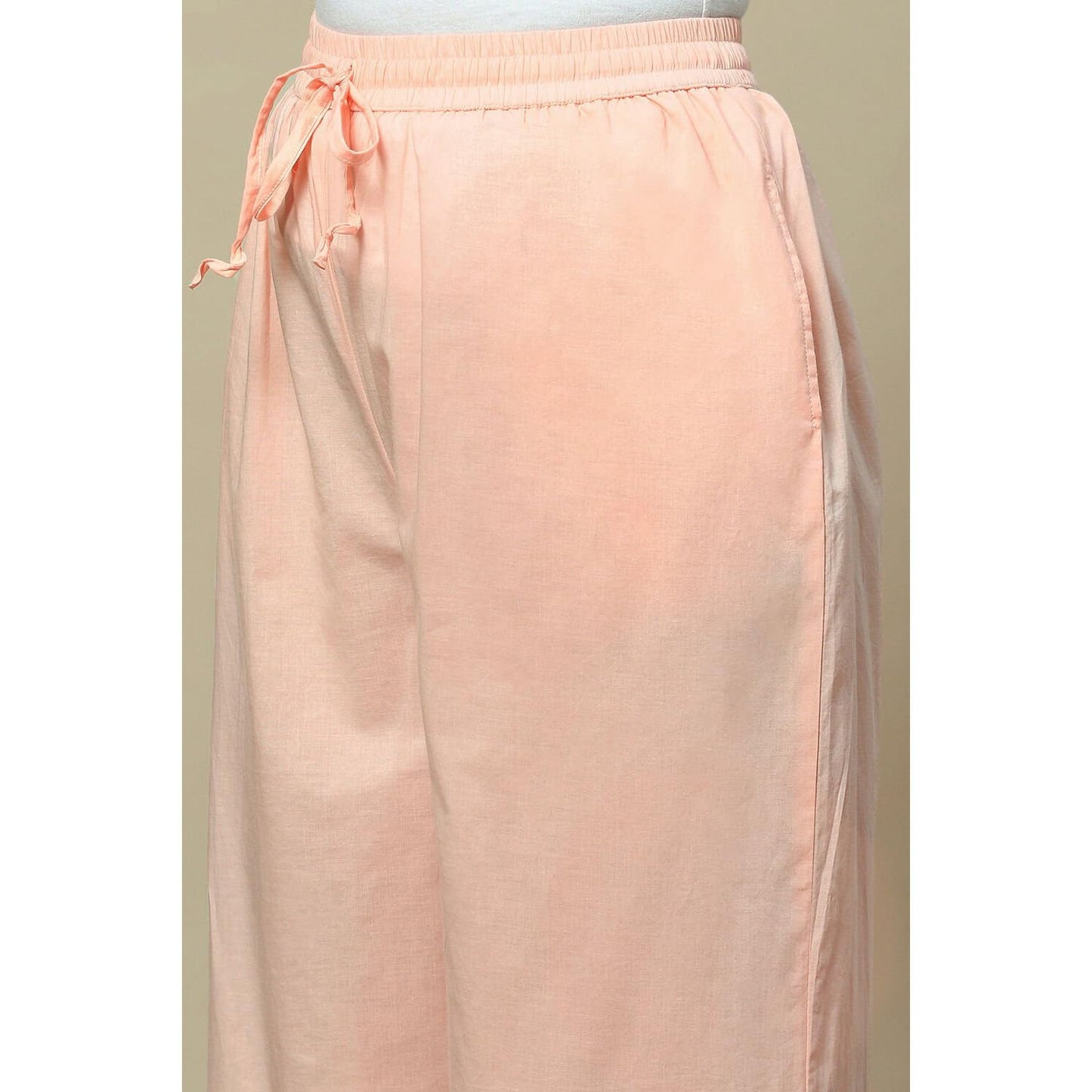 Rangriti Women Cotton Solid Palazzo (RMMLOVELAC18034_Pink_M)