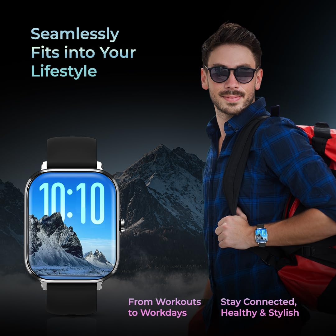 Nervfit Maverick 1.78" AMOLED Luxury Smart Watch with Always-On Display, Bluetooth Calling, AI Voice Assistant, IP68 Waterproof, Heart Rate & SpO2 Monitor, and 100+ Sports Modes