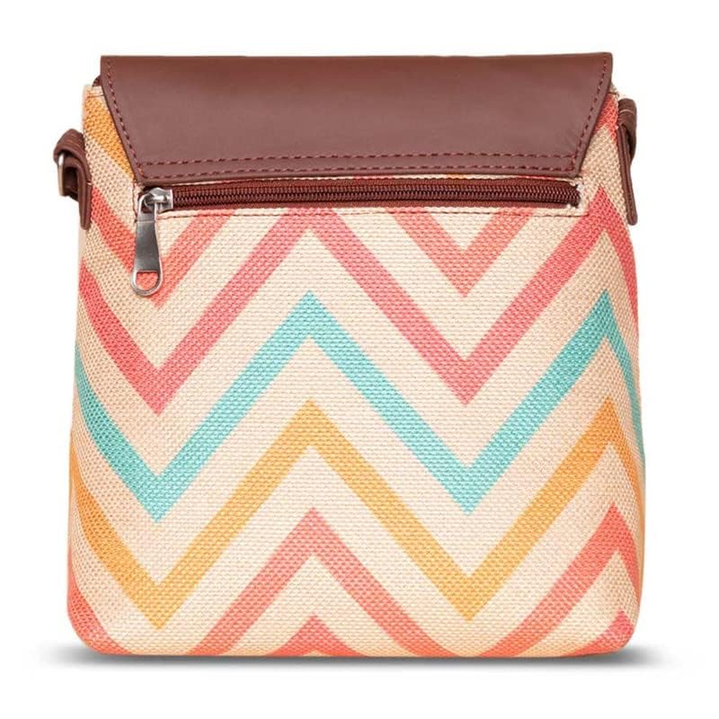 ZOUK Flap Sling Bag | Crossbody Bags for Women | Women's Handbags | Stylish | Vegan Leather Evening Bag | Travel & Office Use | Purse and Wallet | WavBeach Print